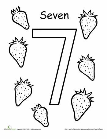 Worksheets: Count and Color: Seven Strawberries Chocolate Filled Strawberries, Filled Strawberries, Letter B Worksheets, Back To School Worksheets, Preschool Counting, Numbers Worksheets, Free Printable Flash Cards, Preschool Coloring Pages, Counting Numbers