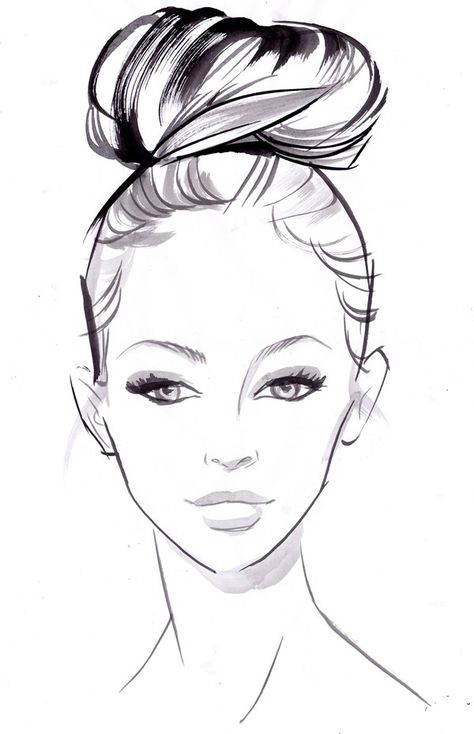 Sneak peek: how-to bridal hairstyles - High roller step by step Fashion Illustration Hair, Fashion Illustration Face, 얼굴 그리기, Face Illustration, High Roller, Face Sketch, 인물 드로잉, Bridal Hairstyles, Illustration Sketches