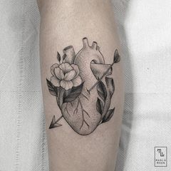 Gracias Candela :) #linework #dotwork #btattooing #blacktattooart #inkstinctsubmission Flower Heart Tattoo, Therapy Artwork, Heart Locket Tattoo, Hearts Tattoos, Frida Tattoo, Gardener Tattoo, Wildflowers Tattoo, Locket Tattoos, Love Heart Tattoo