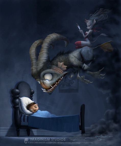 Geek Art: NIGHTMARE - I love the look on the kids face — GeekTyrant Bobby Chiu, Slaap Lekker, Geek Art, Art Et Illustration, Arte Fantasy, Art And Illustration, Monster Art, Art Journals, Cartoon Character