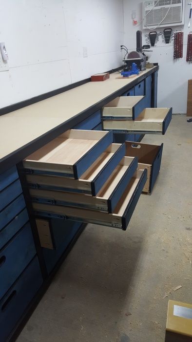 Plywood Shop Storage Cabinets - Woodworking Talk - Woodworkers Forum Workshop Cabinets, Plywood Storage, Basic Woodworking, Garage Atelier, Shop Storage Cabinets, Woodworking Cabinets, Shop Cabinets, Garage Work Bench, Diy Garage Storage