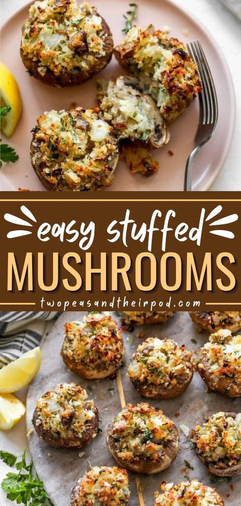 These Fajita Stuffed Mushrooms are holiday appetizers that start with portobello mushrooms stuffed with sautéed peppers, onions, black beans, and cheese. This party food idea makes an easy Gameday recipe, Thanksgiving menu idea, Christmas food idea, or New Year recipe! Vegetarian Stuffed Mushrooms, Portobello Mushrooms Stuffed, Vegetarian Finger Food, Mushroom Appetizer Recipes, Stuffed Mushrooms Vegetarian, Gameday Food, Beans And Cheese, Mushrooms Stuffed, Stuffed Mushrooms Easy