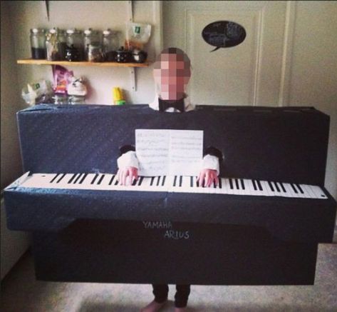 Best Kids Halloween Costumes~ Grand Piano Best Kids Halloween Costumes, Piano Costume, Kids Halloween Costumes, The Best Halloween Costumes, Best Halloween Costumes, Strange Photos, Purim, Cool Halloween Costumes, Kids Halloween