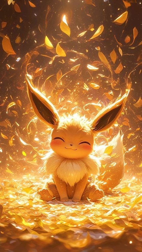 Pokemon Digital Art, Eevee Pokemon Art, Eevee Wallpaper Iphone, Cute Pokemon Backgrounds, Baby Pokemon Art, Pokemon Eevee Wallpaper, Eevee Cute Wallpaper, Vulpix Wallpaper, Eevee Lockscreen