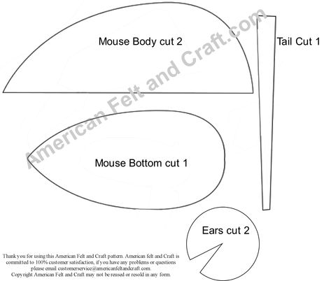 free felt ornament patterns | Mouse Template | American Felt and Craft- The Blog Mouse Template Printables, Mouse Template, Doorstop Pattern, Catnip Mouse, Felt Ornaments Patterns, Mouse Crafts, Sewing Templates, Felt Crafts Patterns, Animal Sewing Patterns