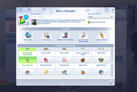 Mod The Sims - Assorted Custom Holiday Traditions Sims 4 More Holiday Traditions, Sims 4 Holiday Traditions, Sims 4 Holidays, Sims 4 Event Mods, Sims 4 Holiday Cc, Sims 4 Seasons, Sims Gameplay, Ts4 Mods, Cc Shopping