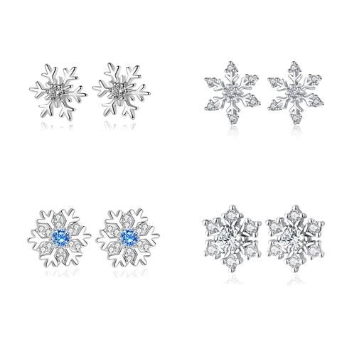 Snowflake Jewelry, Beaded Things, Snowflake Earrings, Stud Jewelry, Sterling Earrings, Earrings For Women, Women Girl, Women's Earrings, Piercings