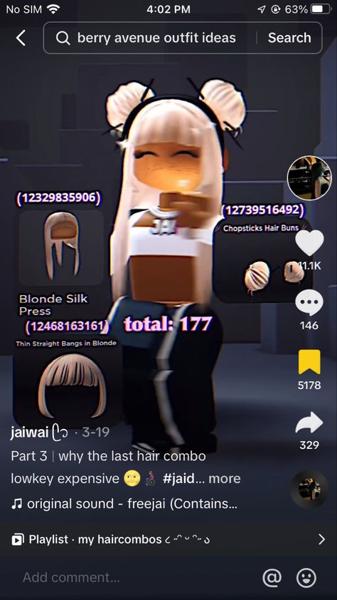 Roblox Hair Codes Combos, Hair Combos Codes For Berry Ave, Roblox Baddie Hair Combos, Hair Combos Berry Ave Codes, Roblox Hair Combos Code, Black Roblox Hair Combos, Hair Codes For Berry Ave Baddie, Berry Avenue Codes Black People, Roblox Baddie Outfits