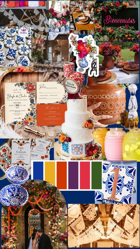 Spanish Themed Weddings, Talavera Wedding, Mexican Inspired Wedding, Mexican Themed Weddings, Wedding Collage, Fiesta Wedding, Spanish Wedding, Boda Mexicana, Marriage Life