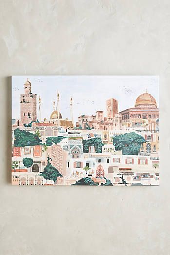 Villaggio Wall Art Anthropologie Wall Art, Anthropologie Wall, Abstract Buildings, Anthropologie Art, Best Wall Art, Gouache Illustration, Illustration People, Abstract Botanical, Best Wall