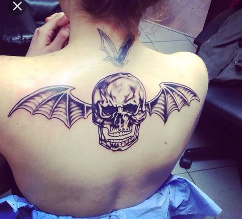 DEATHBAT Deathbat Tattoo, A7x Tattoo, Avenged Sevenfold Tattoo, Single Tattoos, Spartan Workout, Hippie Tattoo, Bat Tattoo, Metal Tattoo, Gothic Tattoo