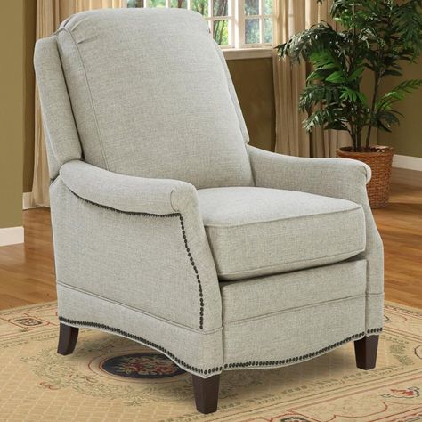 Barcalounger Ashebrooke Push Back Recliner in Linen Gray | Shop NFM Lazy Boy Recliner, Box Seat, Family Furniture, Hardwood Tile, Entertainment Furniture, Home Theater Seating, Nail Head, Nebraska Furniture Mart, Nailhead Trim