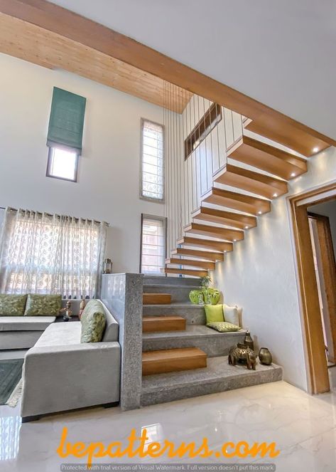 Staircase Interior Design, Staircase Design Modern, Stairs Design Interior, Stairway Design, Indian Home Design, Stairs Design Modern, Stair Case, Architect Design House, Home Stairs Design