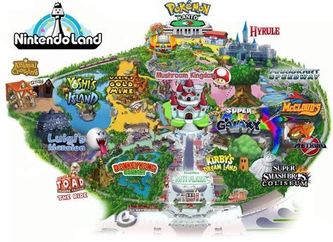 Nintendo Land map | Nintendo | Know Your Meme Minecraft Theme Park, Kawaii Back To School, Theme Park Tycoon 2, Nintendo Land, Ix Chel, Theme Park Tycoon, Theme Park Planning, Theme Park Map, Super Nintendo World