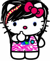 are u putting that middle finger at me girl!?! Hello Kitty Girl, Kitty Girl, Hello Kitty, Gif, Kitty, Hair, Pink