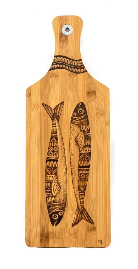 Wood Burn Designs, Kitchen Farmhouse Decor, Wood Burning Tool, Woodburning Projects, Pyrography Art, Salmon Fish, Wood Burning Crafts, Wood Burning Patterns, Wood Burning Art