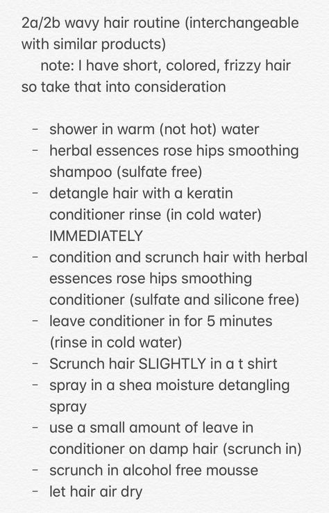 How To Take Care Of Type 2b Hair, Hair Type 2b Tips, Hair Routine For 2b Hair, Products For Naturally Wavy Hair, How To Take Care Of 2b Hair, 2b Hair Routine Products, 2a 2b Hair Routine, 2b Hair Care Routine, Haircare Routine Curly Hair