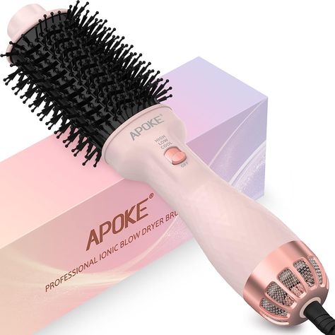 APOKE One Step Hair Dryer Brush and Styler Volumizer, Multifunctional 4 in 1 Ceramic Tourmaline Negative Ion Hot Air Styling Brush, Professional Salon Blow Dryer Brush for Drying Curling Straightening Revlon Hair Dryer Brush, One Step Hair Dryer, Blow Dryer Brush, 2nd Day Hair, Revlon Hair Dryer, Salon Blowout, Hair Dryer Straightener, Round Hair Brush, Dryer Brush