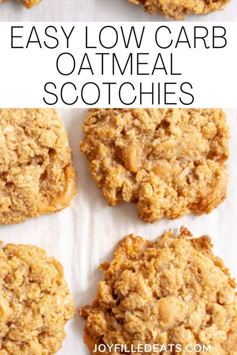 Low Carb Oatmeal Cookies, Sugar Free Oatmeal Cookies, Low Carb Oatmeal, Sugar Free Oatmeal, Oatmeal Scotchies, Keto Oatmeal, Joy Filled Eats, Boiled Egg Diet Plan, Low Carb Cookies