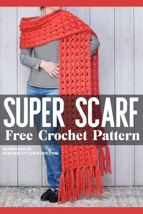 Want one of those pretty & giant super scarves? This Crisscross Crochet Super Scarf Pattern is gorgeously oversized and easy enough for beginners! Super Scarf, Amigurumi For Beginners, Foundation Single Crochet, Rainbow Crochet, Hooded Scarf, Crochet Cross, Double Crochet Stitch, Scarf Crochet Pattern, Single Crochet Stitch