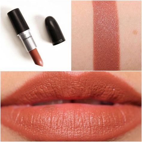 Mac matte lipstick in Persistence- orangy-brown nude Mac Stone Lipstick, Mac Stone, Orange Lipstick, Brown Lipstick, Makeup To Buy, Nude Lipstick, Makeup Swatches, Mac Lipstick, Glam Makeup