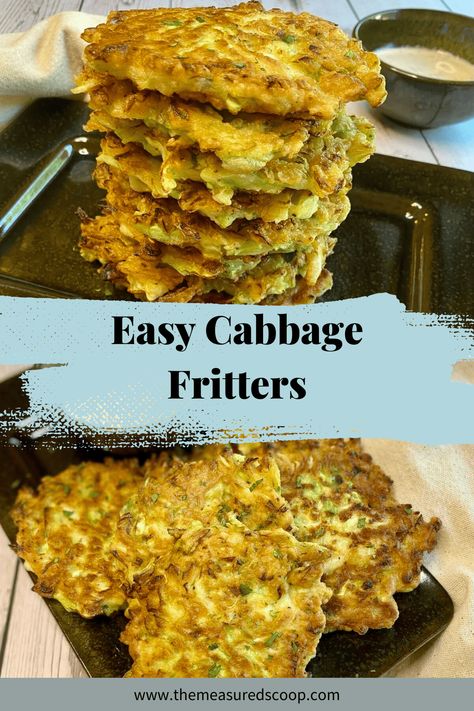 Easy cabbage Fritters check a lot of boxes! They taste delicious, are simple to assemble, and quick to fry. They can be enjoyed immediately or easily freeze for a later date. These fritters taste great as it but can easily be made as gluten-free and/or vegan with a simple substitution. I also include tips for frying to make this a no-fail recipe! Vegan Cabbage Fritters, Cabbage Fritters Recipe, Cabbage Fritters, Best Cabbage Recipe, Lacto Vegetarian, Cabbage Dishes, Fried Cabbage Recipes, Cabbage Side Dish, Low Histamine