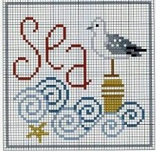 Seagull Knitting Chart, Cross Stitch Seagull, Nautical Cross Stitch, Sea Cross Stitch, Hexagon Quilt Pattern, Cross Stitch Gallery, Cross Stitch Sea, Small Cross Stitch, Cross Stitch Books