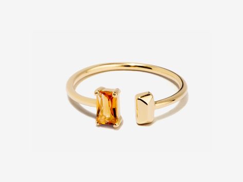 Conventional Beauty, Rings Trendy, Rings Minimalist, Citrine Ring Engagement, Baguette Engagement Ring, Citrine Jewelry, Gold Beauty, Trendy Ring, Citrine Stone