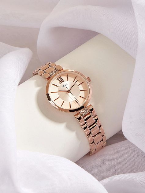 Rhinestone Decor Round Pointer Quartz Watch | SHEIN USA Shein Watches, Trendy Watches Women, Trendy Watches Women Fashion, Elegant Watches Women, Cartier Watches Women, Watches Women Simple, Brand Watches Women, Pretty Watches, Womens Designer Watches