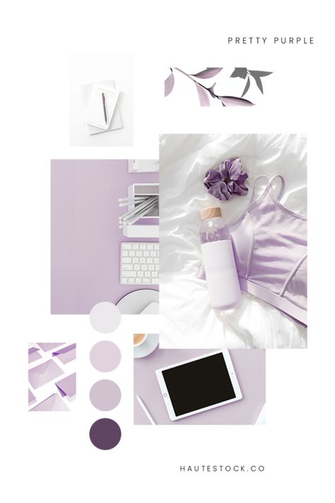 Purple Branding Color Palette, Lavender Branding, Purple And White Aesthetic, Purple Lifestyle, Color Palette Lavender, Purple Branding, Purple Moodboard, Haute Stock, Lavender Color Palette