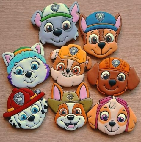 Paw Patrol Cookies Girl, Paw Cookies Decorated, Galletas Paw Patrol, Paw Patrol Cookies Decorated, Paw Patrol Royal Icing Cookies, Paw Patrol Sugar Cookies, Cake Pes Patrul, Paw Patrol Cookies, Psi Patrol