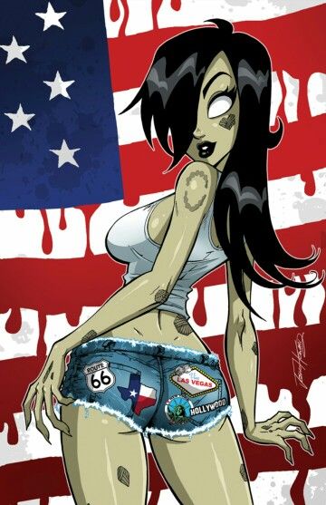 The american dream is dead Rob Zombie Aesthetic, Zombie Core, Zombie Pfp, American Core, Rob Zombie Art, Zombie Tramp, Anime Zombie, Zombie Pin Up, Zombie Drawings