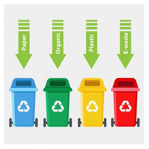 Contenedores de basura para reciclar dif... | Premium Vector #Freepik #vector #papel #verde #azul #dibujos-animados Garbage Recycling, Types Of Waste, Phone Photo Editing, Rubbish Bin, Recycling Containers, Colorful Illustration, Trash And Recycling Bin, Recycle Trash, Trash Bins