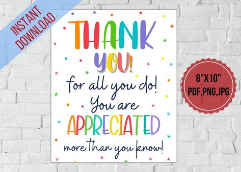 Thank You Teachers Banner, We Appreciate You, Teacher Appreciation Party, Employee Appreciation Messages, Employee Appreciation Week, Candy Sayings, Teacher Appreciation Signs, You Are Appreciated, Appreciation Note