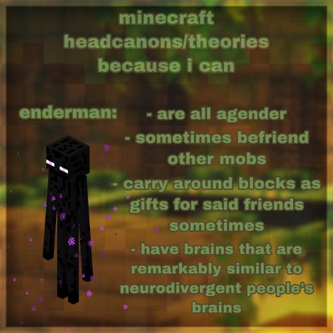 i love enderman way too much How To Speak Enderman, Enderman Language Numbers, Minecraft Headcanons, Enderman Pfp, Enderman Language, Enderman Aesthetic, Enderman Oc, Enderman Fanart, Ender Man