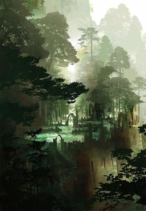 Forest Arches, Ben Andrews Concept Art Landscape, Creature Fantasy, Landscape Concept, Fantasy City, Art Disney, Fantasy Setting, Fantasy Places, Fantasy Art Landscapes, Fantasy Concept Art