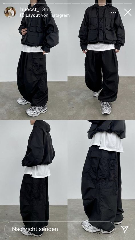 Balloon Pants Outfit Men, Streetwear Academia, Korean Street Fashion Men, Skater Outfits, Balloon Pants, Trendy Boy Outfits, Streetwear Inspo, Hijabi Fashion Casual, Denim Inspiration