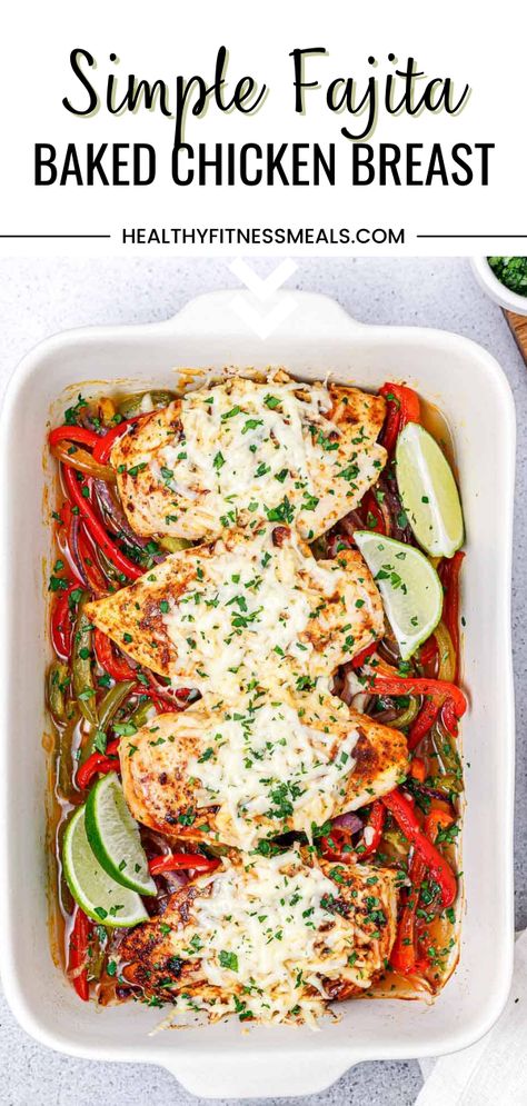 Baked Chicken Fajita Recipe, Pepper And Onion Chicken, Baked Chicken And Bell Pepper Recipes, Baked Fajita Chicken Breast, Baked Chicken Seasoning Recipes, Boneless Skinless Chicken Breast Recipes Healthy, Baked Chicken And Peppers, Skinless Boneless Chicken Breast Recipes, Chicken With Peppers And Onions