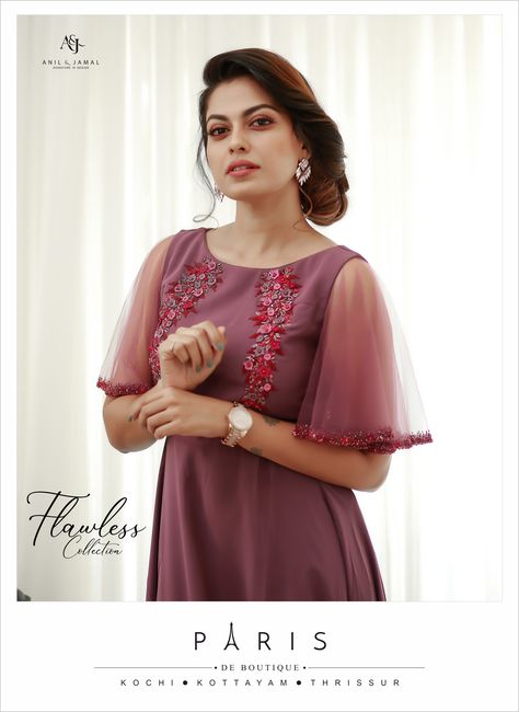 Long Hands Models For Kurtis, Hands Models For Long Frocks, Net Frock Designs For Women, Party Frock Designs, Floral Blouse Designs, Long Gown Design, Simple Frocks, Simple Kurta Designs, Simple Kurti Designs