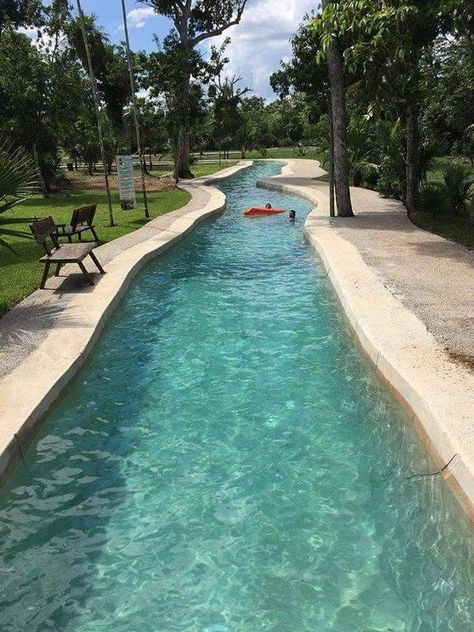 30Amazing Lazy River Swimming Pool Design And Ideas For Backyard River Swimming, Lazy River Pool, Amazing Swimming Pools, Small Swimming Pools, Diy Swimming Pool, Swimming Pool House, Lazy River, Natural Swimming Pools, Luxury Pools