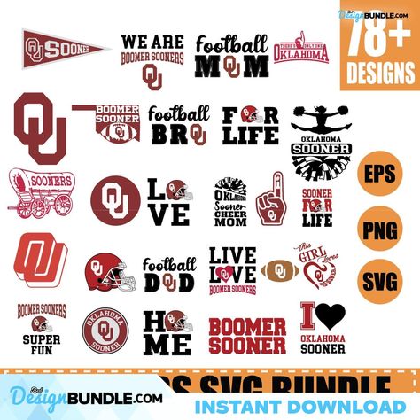 Oklahoma Sooners SVG, Bundle SVG, svg files, svg cricut, silhouette Check more at https://bestdesignbundle.com/product/oklahoma-sooners-svg-bundle-svg-svg-files-svg-cricut-silhouette-daily210820dt4786/ Oklahoma Football, Boomer Sooner, University Of Oklahoma, Oklahoma Sooners, Make Good Choices, Vinyl Cut, Cricut Free, Cheer Mom, Cricut Creations