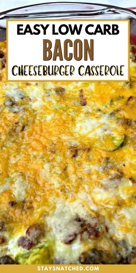 Low Carb Hamburger Recipes, Hamburger Pie, Cheeseburger Casserole Recipe, Bacon Cheeseburger Casserole, Keto Beef Recipes, Low Carb Casseroles, Cheeseburger Casserole, Hamburger Meat Recipes, Best Low Carb Recipes