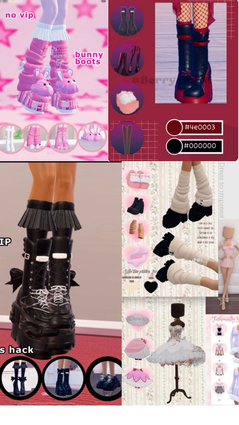 Monstra0.3 Outfits, How To Make Your Legs Disappear In Dress To Impress, Shoes Dress To Impress, Dress To Impress Shoes Hack, Dress To Impress Shoe Combo, Dti Codes, Duo Dress, Fancy Dress Code, Outfit Hacks