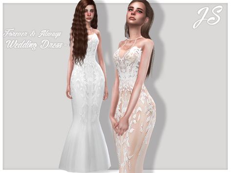 JavaSims' Forever & Always (Wedding Dress) Sims 4 Cc The Sims Resource Wedding Dress, Sims 4 Cc Wedding Dress Mermaid, Sims4 Wedding Dress, Ts4 Wedding Dress, The Sims 4 Wedding Dress, Jade Clothes, Sims 4 Wedding Cc, Sims Wedding, Sims 4 Wedding Dress