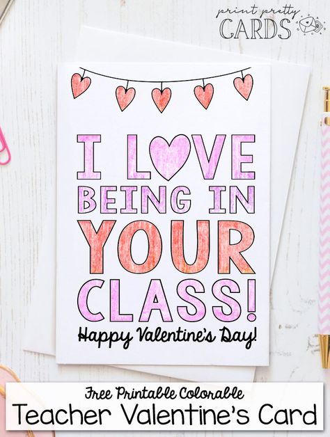 Valentines Card For Teacher, Teacher Valentine Cards, Free Printable Valentines Tags, Class Template, Selamat Hari Valentine, Student Valentines, Free Printable Valentines Cards, Printable Valentine Cards, About Teacher