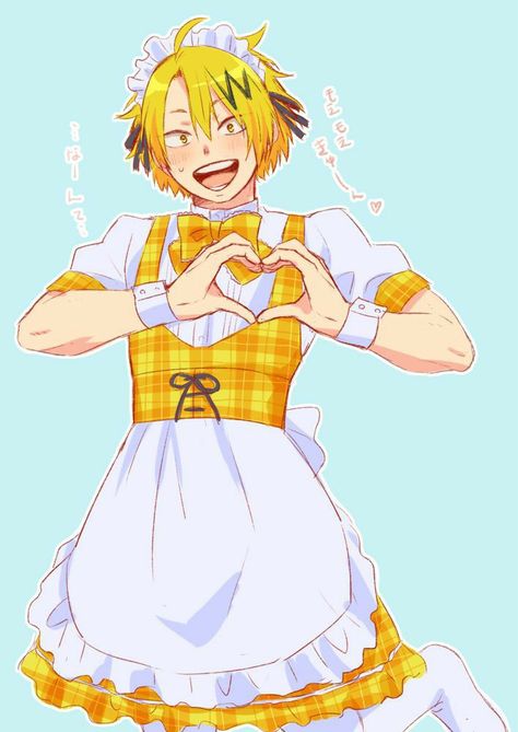 Denki In A Dress, Kaminari Fanart, Arte Hippy, Bnha Fanart, Boys In Skirts, Human Pikachu, Pika Pika, Denki Kaminari, Anime Maid