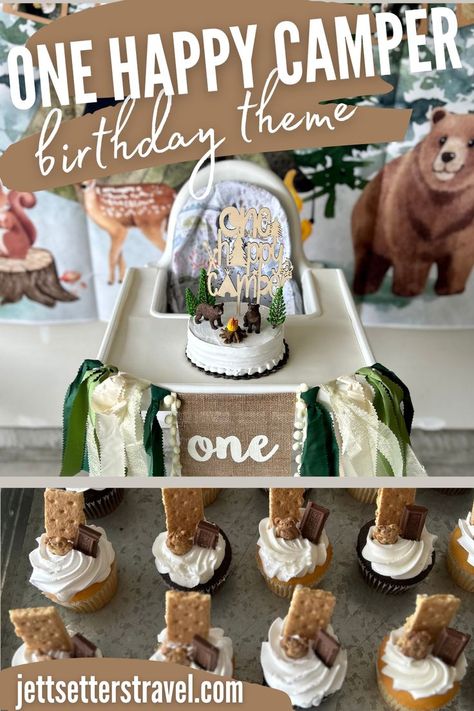 First Birthday Camping Theme, One Happy Camper Birthday Party, Camper Birthday Party, One Happy Camper Birthday, Happy Camper Birthday Party, First Birthday Winter, Fall 1st Birthdays, Unique Birthday Party, One Happy Camper