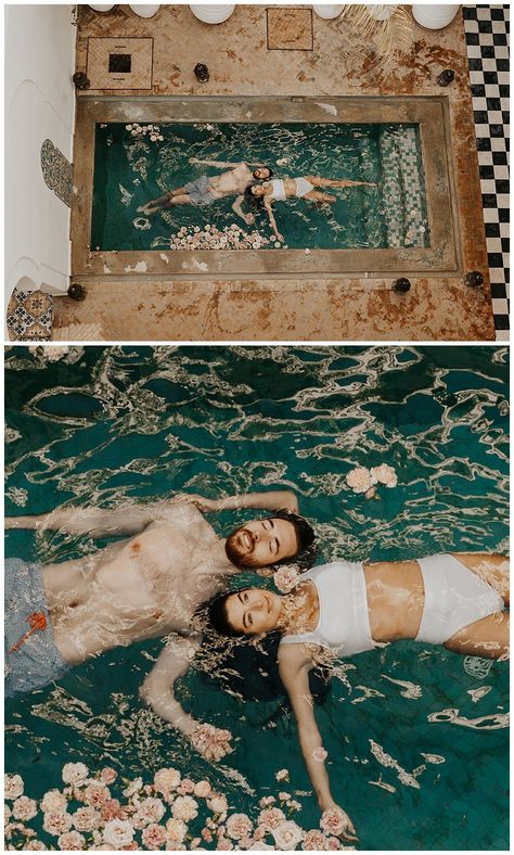 Aesthetic Pool Photoshoot | Travel Elopement Photographer | Couples Pool Photoshoot | PNW Elopement Photographer | Caroline and Jacob’s session was one I had never done before, it was chilly but they did the photoshoot with giant smiles. Find pool photoshoot ideas, creative pool photoshoot, pool photoshoot poses, Morocco photoshoot ideas, and photoshoot in the pool. Visit ginapaulson.com to book your travel wedding photographer. Pool Prenup Ideas, Couples Pool Photoshoot, Morocco Photoshoot, Pool Photoshoot Ideas, Pool Fashion Editorial, Moroccan Pool, Travel Elopement, Photoshoot Ideas Creative, Pool Shoot