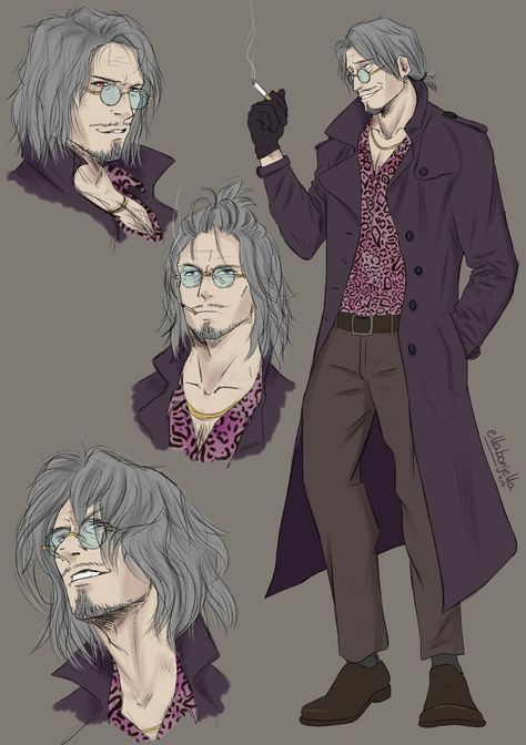 Oc Comic Character, Anime Villain Design, Male Bartender Character Design, Psychologist Character Design, Criminals Dnd, Inventor Oc Male, Male Doctor Character Design, Punk Dnd Character, Crazy Old Man Character Design