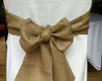 Burlap Chair Sash 8 x 108.  Rustic Charm - QTY 12 Diy Chair Sashes, Burlap Chair Sashes, Burlap Chair, Wedding Chair Sashes, Party Chairs, Decoration Evenementielle, Rustic Wedding Ceremony, Chair Bows, Chair Sash